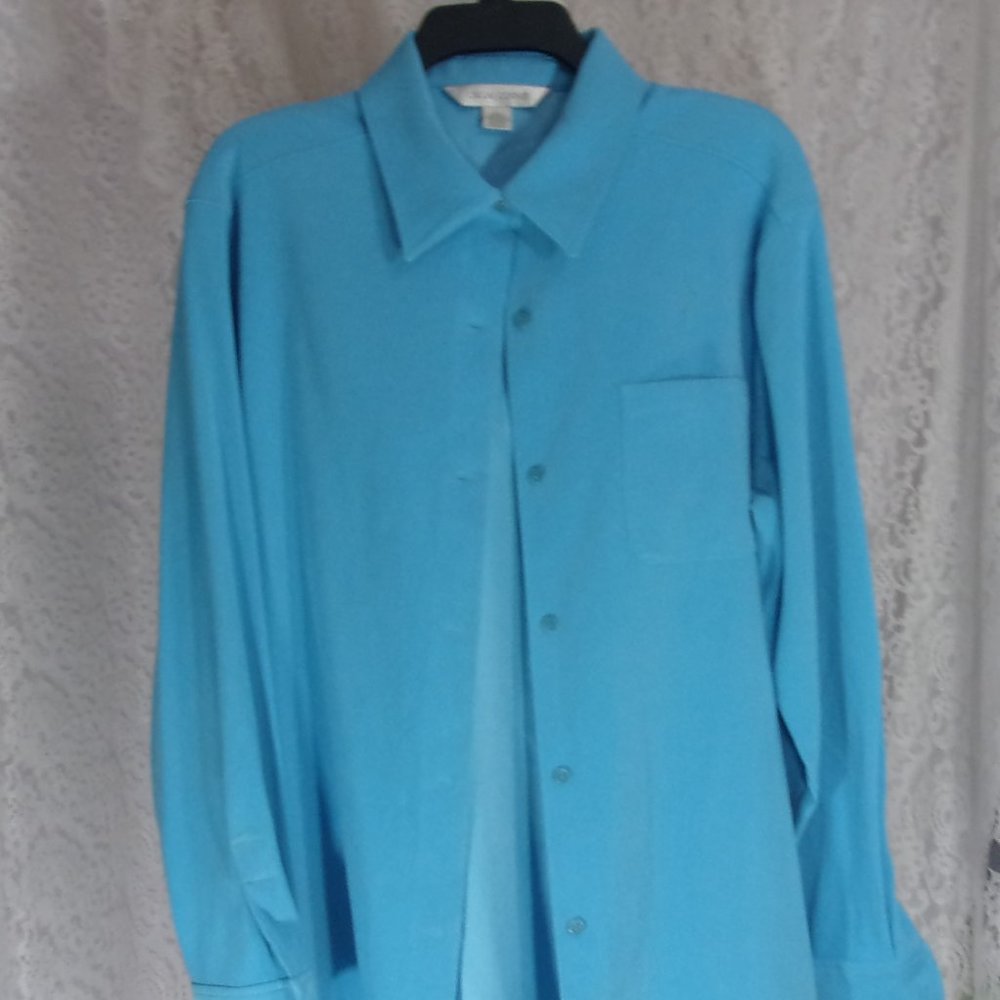 Casual Corner Blue Jacket Shacket Size L
